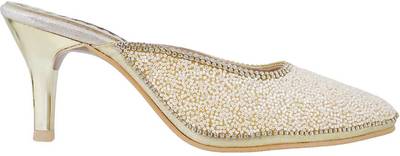 Mochi Women 15,Gold Heels