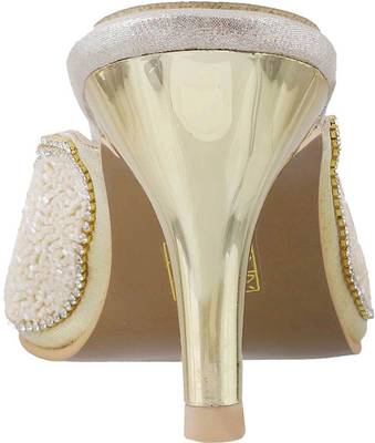 Mochi Women 15,Gold Heels