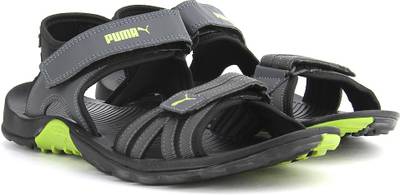 Puma Men black-dark shadow-lime punch Sports Sandals