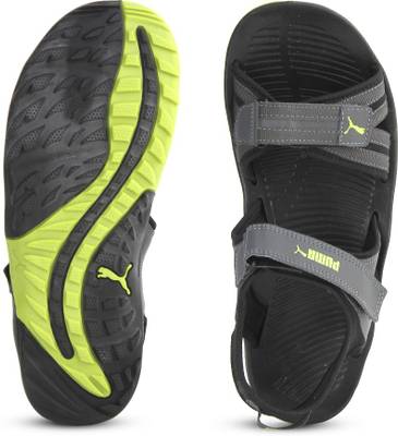 Puma Men black-dark shadow-lime punch Sports Sandals
