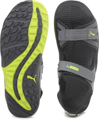 Puma Men black-dark shadow-lime punch Sports Sandals