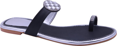 

Adorn Women Black and Silver Flats
