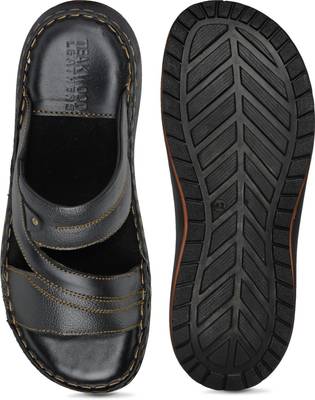 Teakwood Men Black Sandals