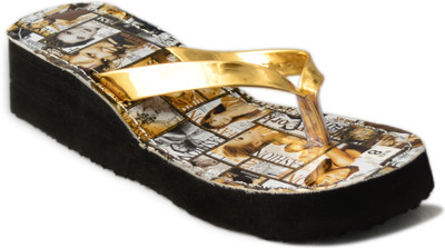 

Myra Women Golden Wedges