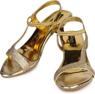 Shoetopia Women Golden Heels