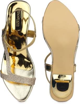 Shoetopia Women Golden Heels