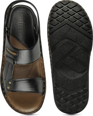 Teakwood Men Black Sandals