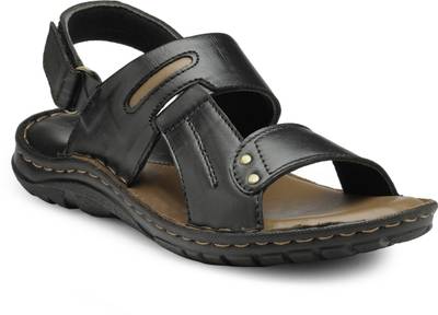 Teakwood Men Black Sandals