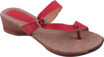 

Adorn Women Red and Brown Wedges