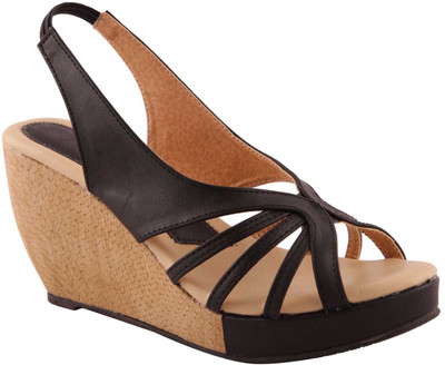 

Adorn Women Black, Beige Wedges