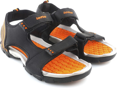 

Lotto Men Black/Orange Sports Sandals