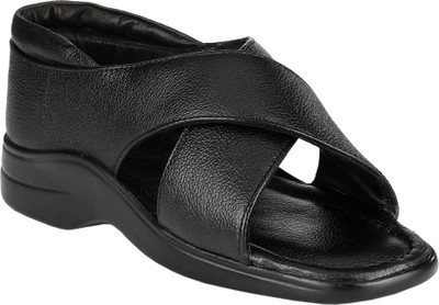 

LeatherKraft Men Black Sports Sandals