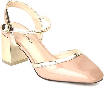 OLMIITE Women Nude::Gold Heels
