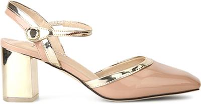 OLMIITE Women Nude::Gold Heels