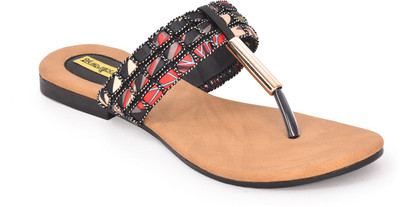 Indirang Women Black Flats