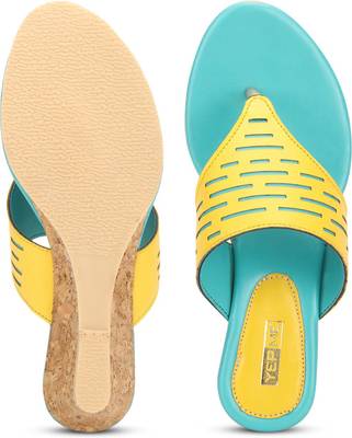 Yepme Women Yellow &amp; Blue Heels