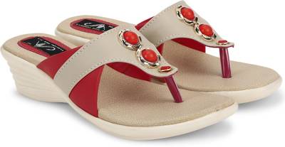 Jayn Martin Women Vibrant Red::Sober Beige Heels