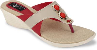 Jayn Martin Women Vibrant Red::Sober Beige Heels