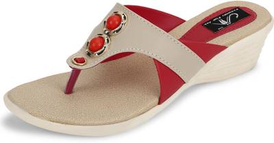 Jayn Martin Women Vibrant Red::Sober Beige Heels