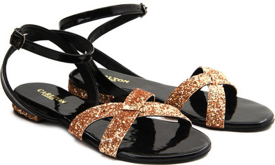 

Carlton London Women Gold/Blk Flats
