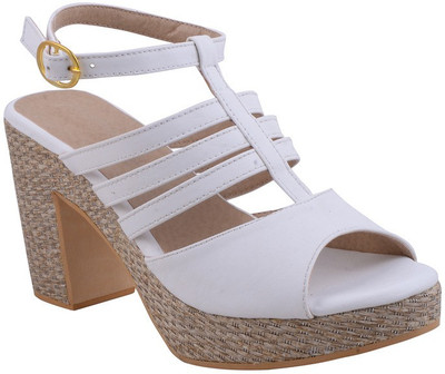 Adorn Women White Heels