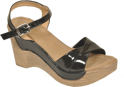 

Bare Soles Women Black Wedges