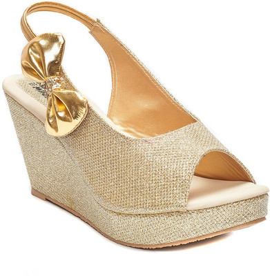 

Dolphin Miles Women Gold Wedges