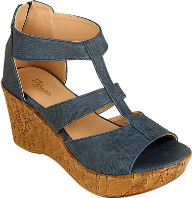 

Flora Women Blue Wedges