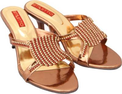 Stiletto Women Gold Heels