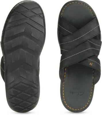 Clarks Men Black Leather Sports Sandals