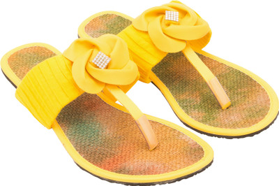 Footrendz Women Brown::Yellow Flats