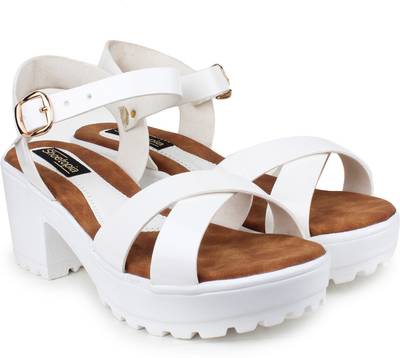 Shoetopia Women White Heels