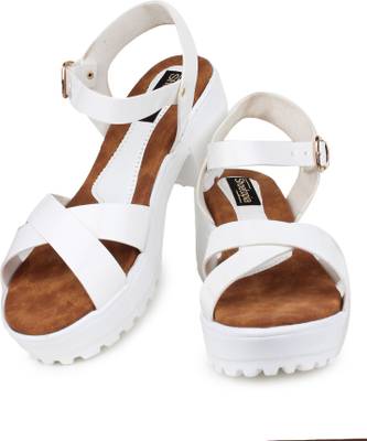 Shoetopia Women White Heels