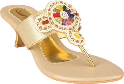Glitz Women Gold Heels