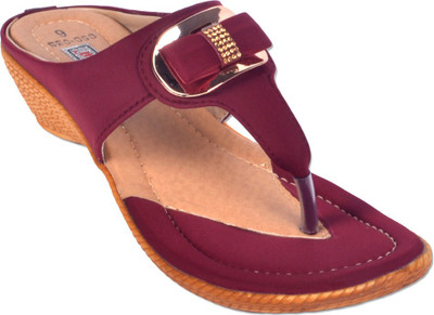 Pipilika Women Maroon Wedges