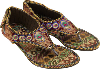 Footrendz Women Brown::Red::Golden::Blue Flats