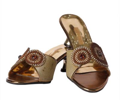 Pantof Women gold Heels