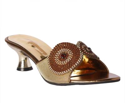 Pantof Women gold Heels