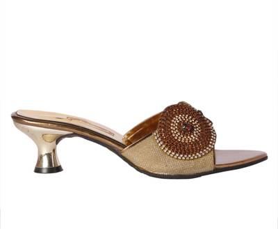 Pantof Women gold Heels
