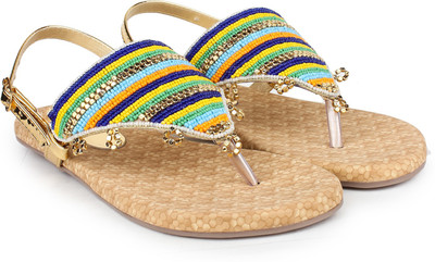 Do Bhai Women Golden Flats