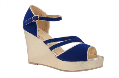 Shuberry Women BLUE Wedges Flipkart
