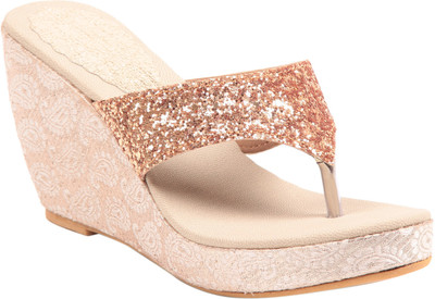 

Adorn Women Golden Wedges