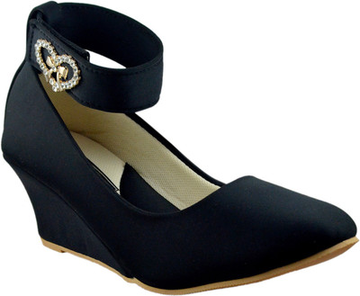 

Mega Steps Women Black Wedges