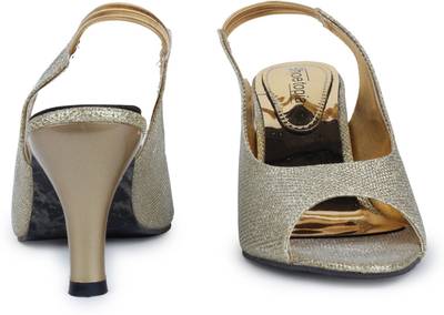 Shoetopia Women Golden Heels