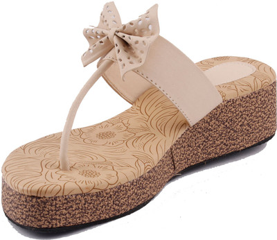 

Foot Wagon Women Beige Wedges