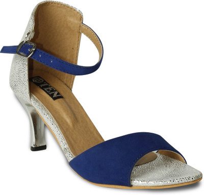 

TEN Women Blue and Silver Heels