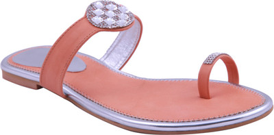 

Adorn Women Orange and Silver Flats