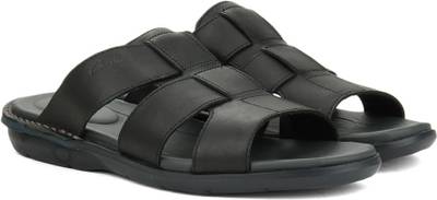 Clarks Men Black Leather Sports Sandals