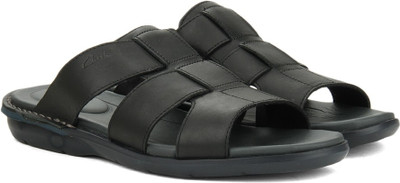 

Clarks Men Black Leather Sports Sandals