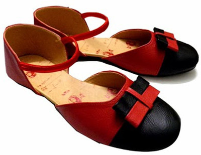 

Indirang Women Red::Black Flats